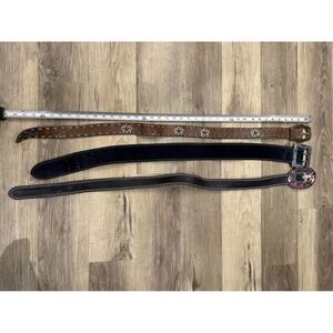 Oillily Leather Belt bundle LOT OF 3  S80 Made in Italy‎